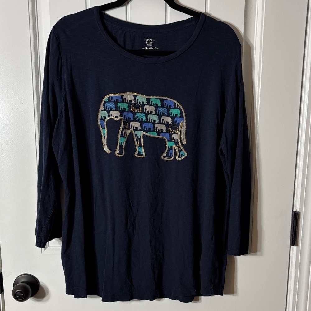 Crown & Ivy Dark Blue Authentic Tee